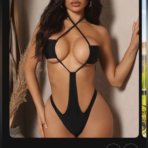 One piece black swimsuit